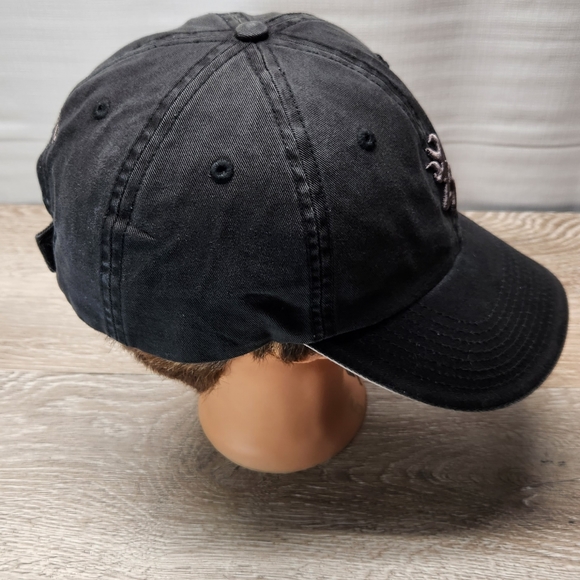 Browning Hat Mens Dad Cap Adjustable Embroidered Black Canvas Outdoors - Picture 5 of 6